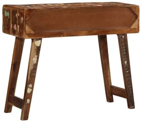 Mesa consola 90x32x75 cm madeira recuperada maciça