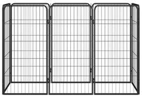 Parque p/ cães c/ 8 painéis 50x100 cm aço revestido a pó preto