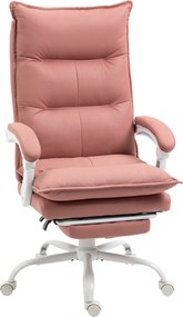 Vinsetto Cadeira de Escritório com 6 Pontos de Massagem e 5 Modos Reclinável com Função de Aquecimento 66x74x114-121,5 cm Rosa | Aosom Portugal
