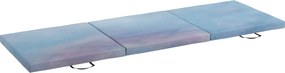 Tapete de Ginástica Dobrável com Espessura de 5 cm Tapete de Exercício 180x60x5 cm com Alças de Transporte Azul Degradê