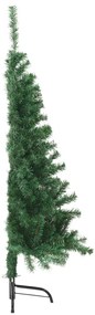 Meia árvore de Natal artificial com suporte 120 cm PVC verde