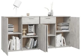 Aparador 160x36x75 cm contraplacado cinzento cimento