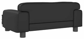 Cama para cães 70x45x30 cm couro artificial preto
