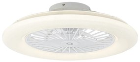 LED Ventilador de teto branco 50 cm com efeito de estrela e comando remoto - Climo Moderno