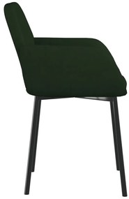 Cadeiras de jantar 2 pcs veludo verde-escuro