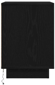 Mesas cabeceira c/ luzes LED 2 pcs 38x34x50 cm preto