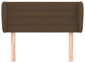 Cabeceira de cama c/ abas tecido 93x23x78/88 cm castanho-escuro