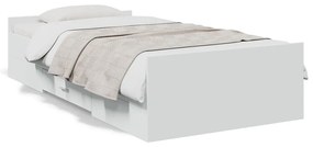 vidaXL Estrutura de cama c/ gavetas 100x200cm derivados madeira branco