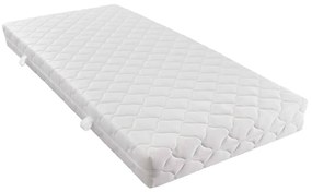 Cama com colchão 140x200cm couro artificial branco