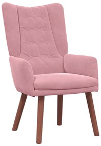 Cadeira Relaxante vidaXL Veludo Rosa