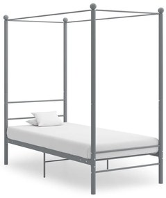 325053 vidaXL Estrutura de cama com dossel 90x200 cm metal cinzento