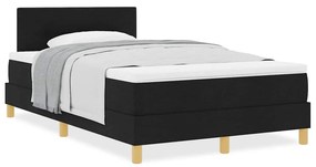 Cama Box Spring com Colchão Preta 120x200 cm Tecido