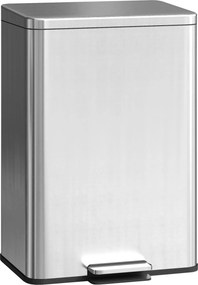 HOMCOM Lixeira 20 L com pedal e tampa com fechamento suave, balde interno removível Prata, 34,2 x 30,6 x 44,2 cm | Aosom Portugal