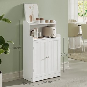 Armário de cozinha ou de casa de banho com 2 portas, 2 prateleiras ajustáveis 30 x 60 x 100 cm Branco 
