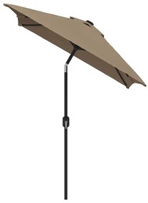 Guarda-sol exterior c/ poste metal 300x200cm cinza-acastanhado