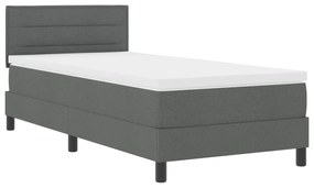 Cama Box com Colchão Cinza Escuro 90x200 cm Tecido