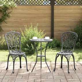 Conjunto de Jardim bistrô de 3 Peças vidaXL Preto em Alumínio Fundido