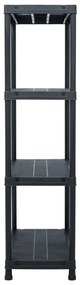 Estantes de arrumação 2 pcs preto 60x30x138 cm plástico