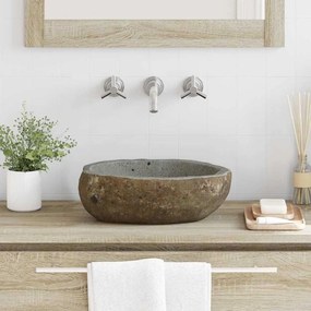 vidaXL Lavabo Cinzento-claro (30-37) x (25-30) x 12 cm Pedra de Rio