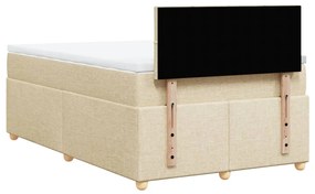 Cama boxspring com colchão 120x190 cm tecido cor creme