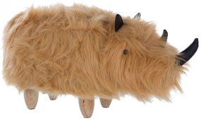Tamborete em pele sintética cor de areia WOOLLY Beliani