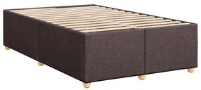 Cama boxspring com colchão 120x190 cm tecido castanho-escuro