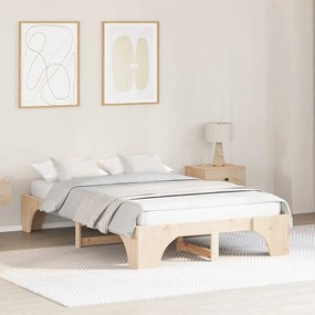 Cama de Madeira de Pinho Maciça 140x190 cm da