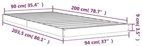 Estrutura de cama 90x200 cm madeira de pinho maciça branco