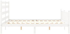 Cama sem colchão 160x200 cm madeira de pinho maciça branco
