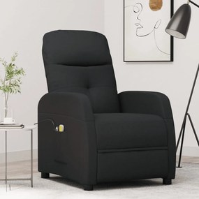 vidaXL Poltrona de massagens elétrica tecido preto