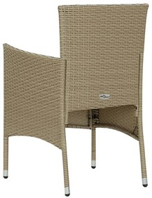 3 pcs conjunto de jantar para jardim bege