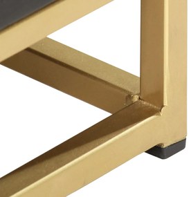 Mesa de cabeceira 40x30x50 cm mangueira maciça preto e dourado