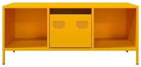 Mesa centro 101,5x50x43,5 cm aço laminado frio amarelo mostarda