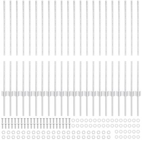 Postes de Cerca 44 pcs U-Channel Prateado 140 cm Aço
