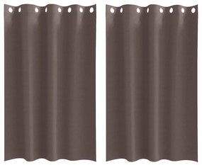 Cortinas 2 pcs Castanho escuro 175 x 140 cm Poliéster