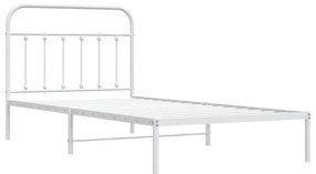 Estrutura de cama com cabeceira 100x200 cm metal branco