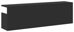 Armário parede 100x20x30 cm derivados de madeira preto