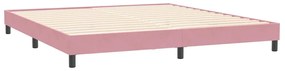 Cama com molas/colchão rosa 180x220 cm veludo