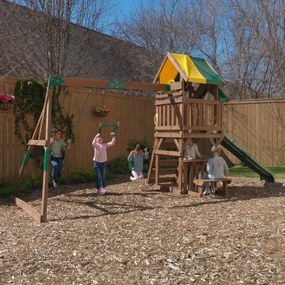 Parque infantil exterior madeira com escorrega e baloiço Arbor Crest Deluxe