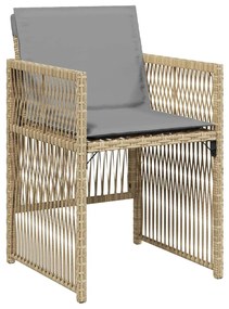 Conjunto de Jantar de 5 peças com Almofadas Bege