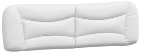 Estrutura cama c/ luzes LED 180x200cm couro artif. branco/preto