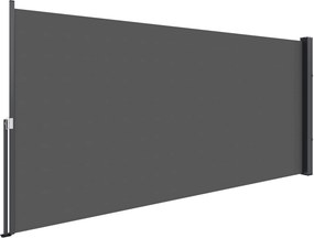 Outsunny Estore lateral ecrã de privacidade biombo retrátil 3 x 1,4 m alu. poliéster anti-UV alta densidade 180 g/m² cinzento escuro | Aosom Portugal