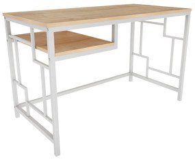 Secretária de Estudo Kennesaw - Branco Carvalho - 120x60x74.8 cm