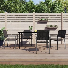 vidaXL Cadeiras jardim 4 pcs 54x62,5x89 cm vime PE preto
