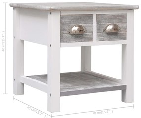 Mesa de apoio 40x40x40 cm madeira de paulownia cinzento