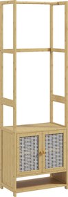 HOMCOM Móvel Cabide de Entrada de Bambu com Sapateira Barra para Pendurar Prateleira Ajustável 53x31x168 cm Madeira | Aosom Portugal