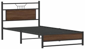 Estrutura de cama sem colchão 107x203 cm carvalho castanho