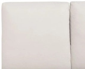 Cama de casal em chenille creme claro 140 x 200 cm MELLE Beliani