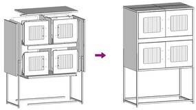 Aparador alto 68x39x107 cm aço rosa