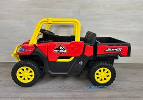 Carro elétrico para crianças 1 a 6 anos 12V 4x4 Buggy 1000RR rodas borracha e controlo remoto Vermelho
